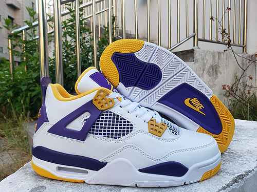 AIR JORDAN4T Jordan Dan 4a generazione Bianco Viola Giallo 4047