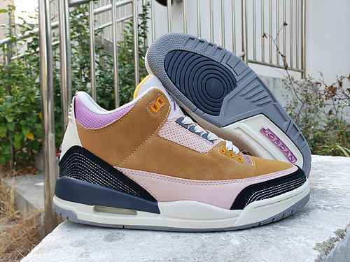 Jordan3 Nero Marrone Viola Uomini e Donne 3647