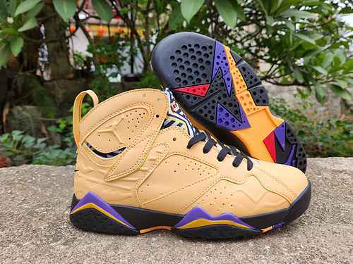 AIR jordan7 scarpe jordan dan 7a generazione da uomo giallo grano viola 4047