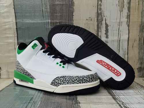 Scarpe da uomo JORDAN 3 bianche verdi nere 4047