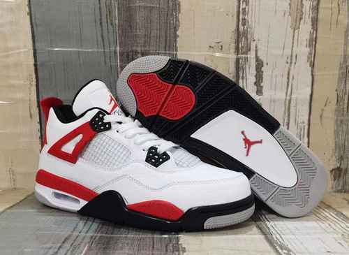 Scarpe da uomo JORDAN 4 bianche rosse nere 4047