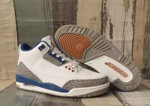 Scarpe da uomo JORDAN 3 bianche blu bronzo 40 47