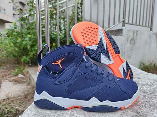 Scarpe AIR jordan7 Jordan dan 7a generazione Deep Blue Orange 4047