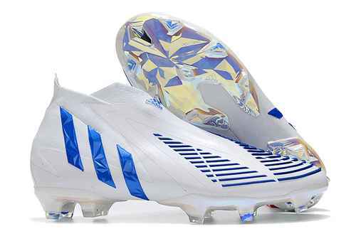 Arrived/inherited) Adidas Falcon 22+White Blue Edge Series All Knit Laceless FG Football boot adidas