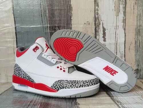 Scarpa da uomo JORDAN 3 bianca rossa Hook 4047