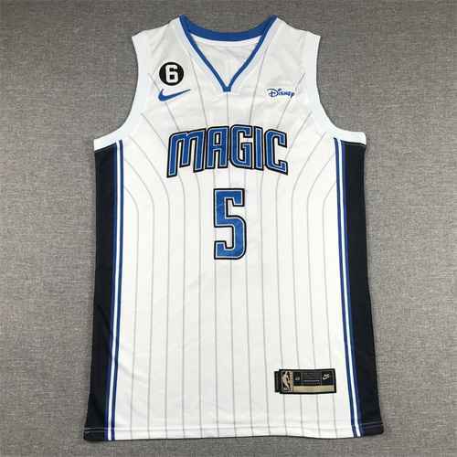 Maglia da basket a righe bianche Magic 5 Banchello