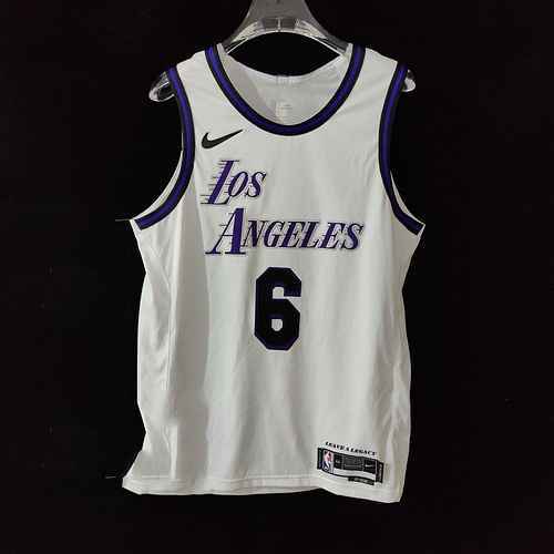 Maglia da basket AU Player Edition 2023 Lakers Los Angeles White 6 James