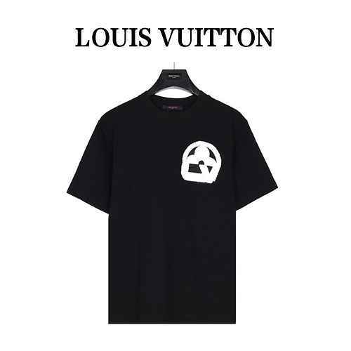 Louis VuittonTshirt a maniche corte ricamata con logo vintage Louis Vuitton anni '23