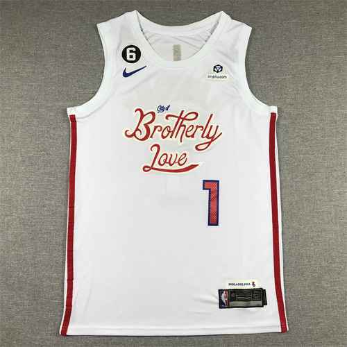 23 Maglia da basket 76ers 1 Harden White City Edition