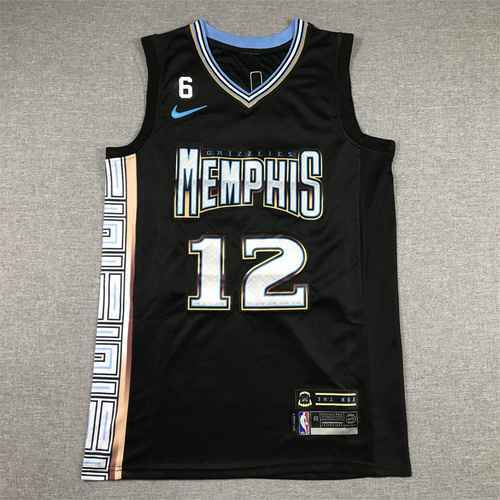 Maglia da basket nera 23 Grizzlies 12 Morant City Edition