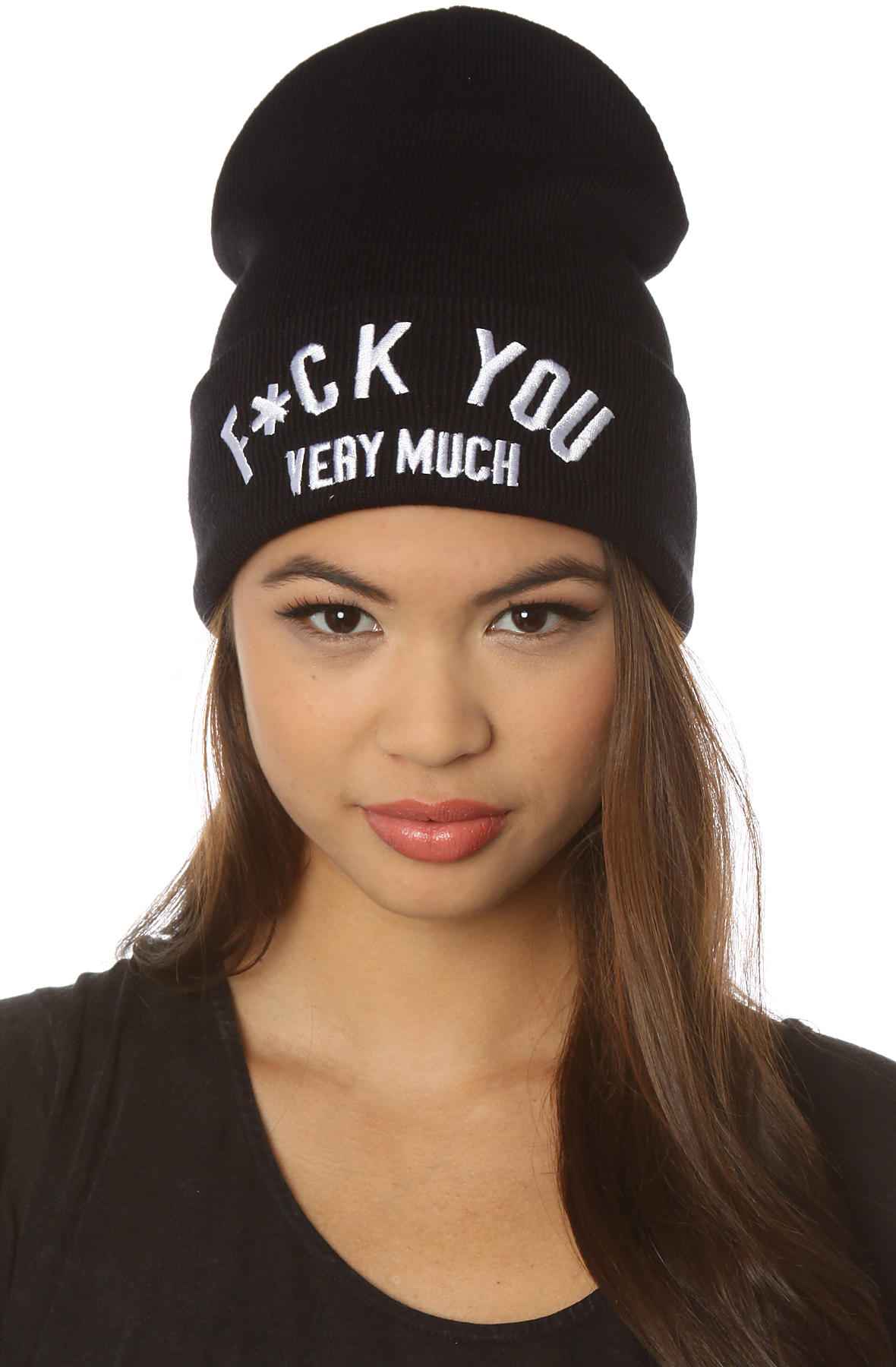 YMCMB BEANIE BLACK With  WHITE