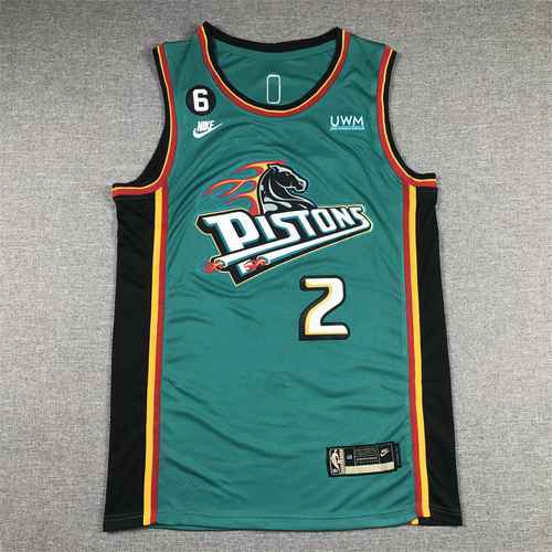 Maglia da basket Pistons 2 Corningham Classic Green Big Horse Head