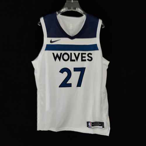 Maglia da basket bianca AU Player Edition Forest Wolf ricamata