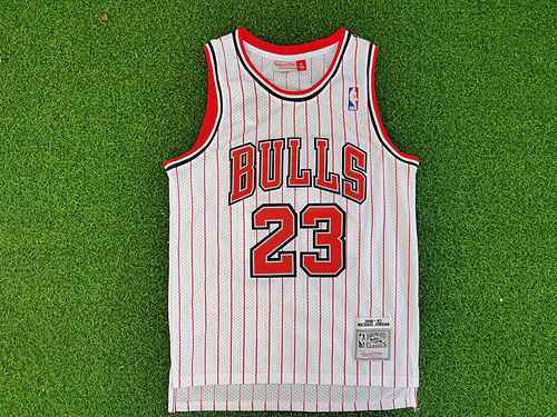 Maglia da basket a righe bianche Bull 23 Jordan