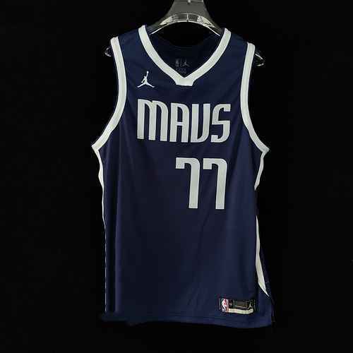 AU Player Edition 23 Season Solo Announcement Edition 77 Dongqi Edition Ricamo maglia da basket blu 