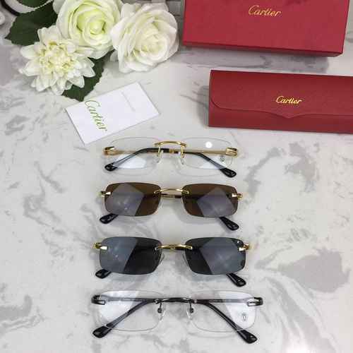 2520 Cartier Myopia Glasses Cartier Frameless Glasses Simple and Lightweight Frames Can Match Myopia