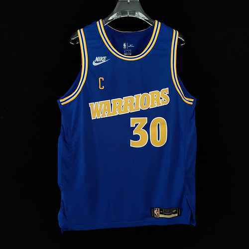 Ricamo della maglia da basket AU Player Edition 23 Season Warriors Classic Blue 30 Curry