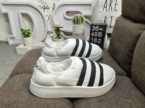 162DAdidas/PUFFYLETTE Men's and Women's Autumn and Winter One Step Warm Casual Bread Shoes GY4559