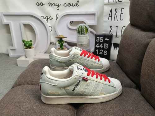 126DAdidas Clover Originals Superstar Shell Head Classic Versatile Casual Sports Board Shoes Made of