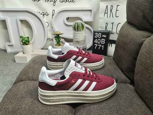 771DAdidas Originals Gazelle Bold W Clover Tre strati Suola spessa Low Top Retro Versatile Casual Sp