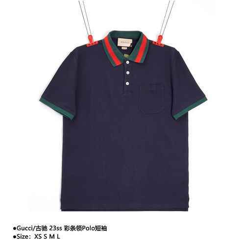 Gucci Polo Gucci 23ss con colletto a righe colorate e maniche corte