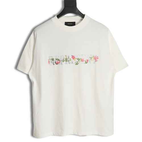 T-shirt rappresentativa a maniche corte con stampa floreale 23SS