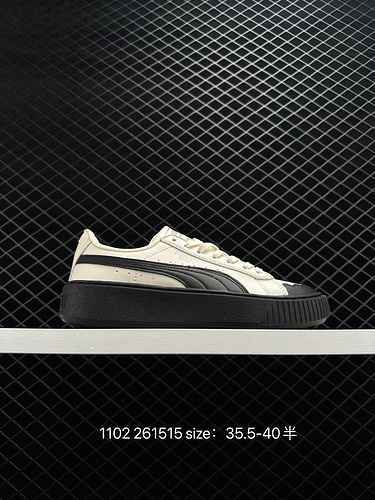 75 Puma Basket Platform Scallop Rihanna's second generation new lace bound white and black women's t