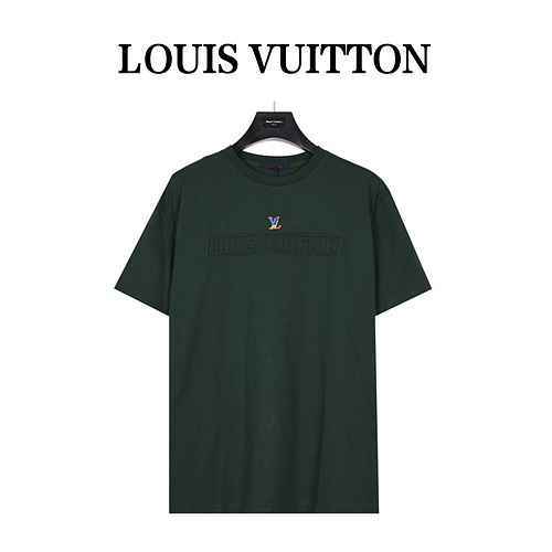 Louis VuittonTshirt a maniche corte con scritta Louis Vuitton in rilievo