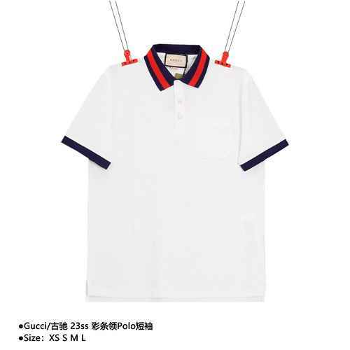 Gucci Polo Gucci 23ss con colletto a righe colorate e maniche corte