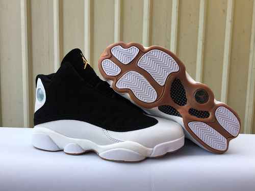 JORDAN 13 scarpe da uomo e da donna in oro bianco e nero 3647