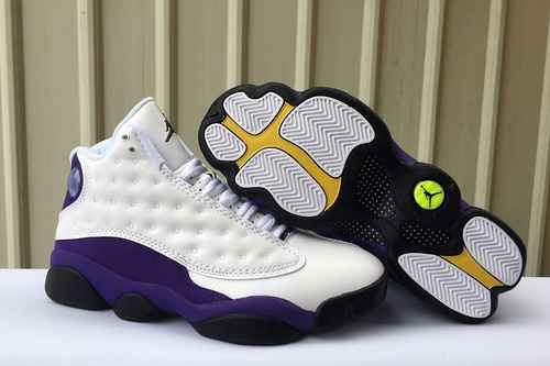 Scarpe Jordan 13 Lakers Combinazione Colori Bianco Viola Uomo 4047