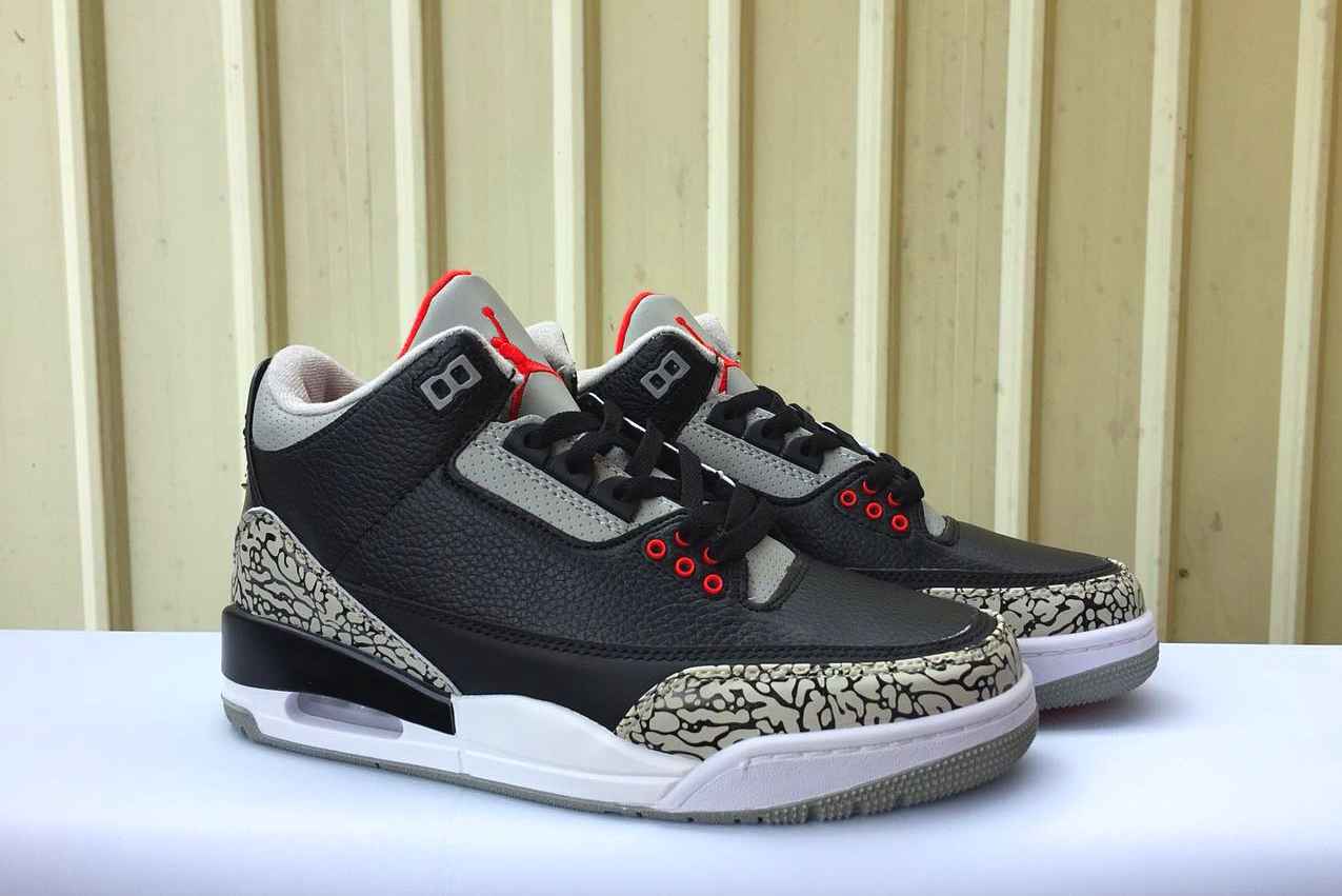 JORDAN3 黑灰红（勾）男鞋41--47