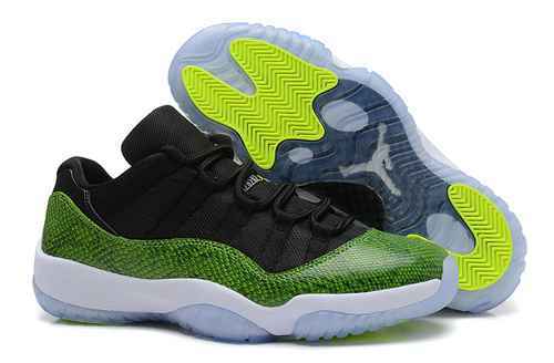 Jordan 11 Low Top Super A Pelle di serpente verde 4147