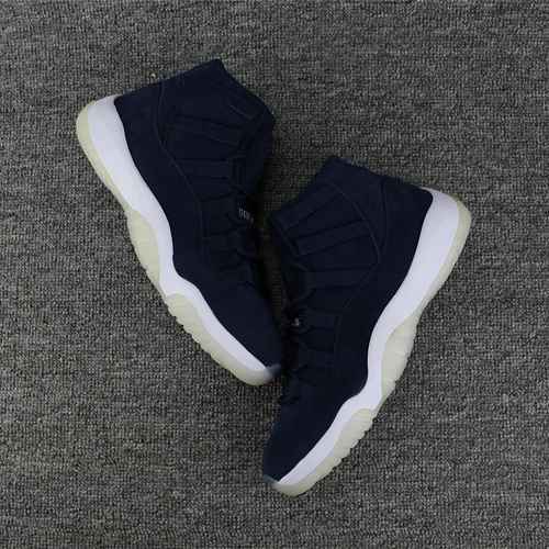 AJ11 Pelle scamosciata blu RE2PECT Alliance Collaboration Air Jordan 11 Jeter Re2pect Pelle scamosci