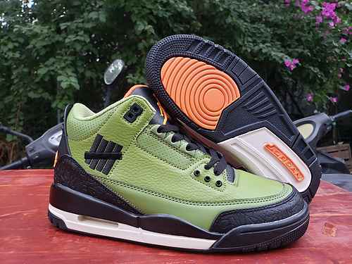 Scarpe AIR jordan3 Jordan dan di terza generazione nere verdi da uomo 4047 spedite