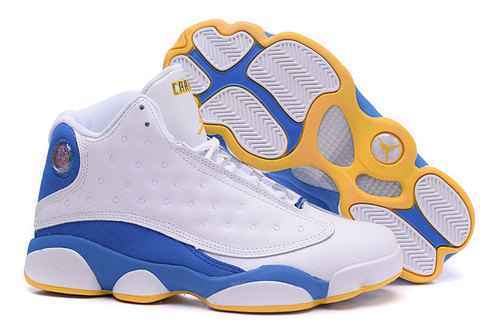 AJ13 Nuovo colore abbinato Bianco Blu Giallo Anthony Nuggets Boots Super A Scarpe da uomo 4147