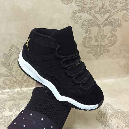 AJ11 Scarpe per bambini dorate in bianco e nero 2835