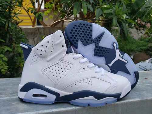 AIR JORDAN 6 Jordan 6th Generation Bianco Blu intenso Scarpe da uomo 4047