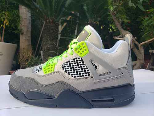 Air Jordan Dan 4a generazione Jordan Dan 4 Retro GrigioGrigio scuroVerde fluorescente 4047