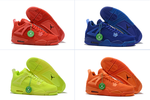 AJ4 Tessuto Rosso Blu Verde Arancione 4 Nuovi Colori da Uomo 4047