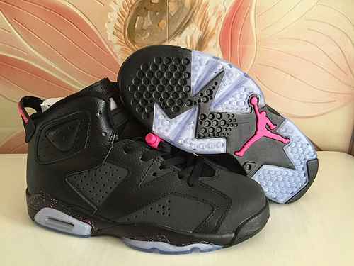 Air Jordan 6 Nero Rosa 3M Scarpe da donna Cintura a due strati Timbro in acciaioAutentico 3640