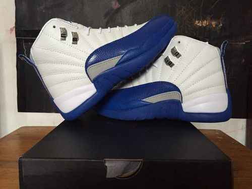 Scarpe Jordan12 bianche blu da uomo Super ASteel Stamp 4046