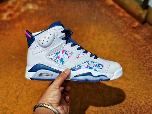 Air Jordan 6 Tie Dyed Oil Painting Scarpe da uomo colorate Autentiche di alta qualità 4047 con mezza