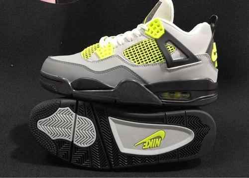 AIR JORDAN 4 Jordan Dan 4th Generation Grigio Nero Verde Scarpe da uomo 4047