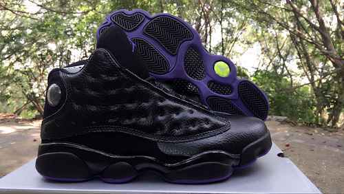 AJ13 Nero Viola True Eye Autentico Super A Mezza misura in pizzo da uomo