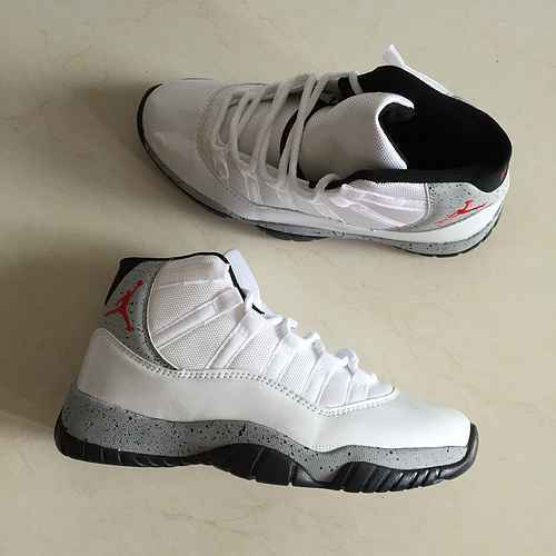 Scarpe da uomo AJ11 nuovo colore bianco grigio punteggiato 4047 Spedito