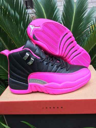 Scarpe da donna Jordan12 Nero Rosa Super Aamp Amp Ordinary 3640