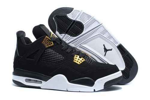 Scarpe AIR JORDAN 4 da uomo nei colori ufficiali nero bianco e oro 4147 spedite