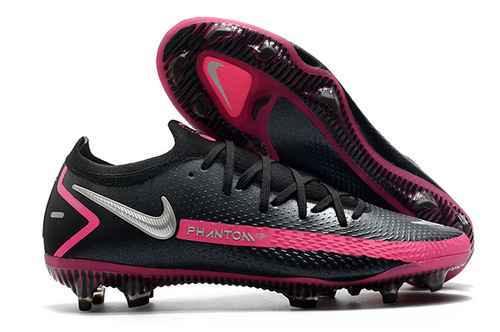 Arrivo Nike Phantom GT Nero Rosa Impermeabile Full Knit Suola Originale FG Scarpa da calcio Nike Pha