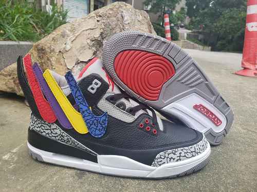 AIR JORDAN3 Scarpe da uomo Jordan di terza generazione fatte a mano con nuova combinazione di colori